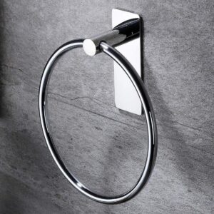 OSLEN Self Adhesive Towel Ring for Bathroom Stainless Steel Adhesive Hand Towel Holder No Drilling Modern Hand Towel Hanger Stick on Wall Napkin Hanger for Bathroom Napkin Holder/Bathroom Accessories