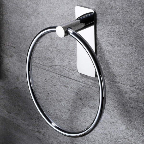 OSLEN Self Adhesive Towel Ring for Bathroom Stainless Steel Adhesive OSLEN Self Adhesive Towel Ring for Bathroom Stainless Steel Adhesive Hand Towel Holder No Drilling Modern Hand Towel Hanger Stick on Wall Napkin Hanger for Bathroom Napkin Holder/Bathroom Accessories