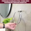OSLEN Stainless Steel Self Adhesive Round Towel Ring | No Drilling Wall Mounted Bathroom Accessories | Durable Napkin Hand Towel Holder for Kitchen, Wash Basin, Home and Hotels (Chrome Finish)