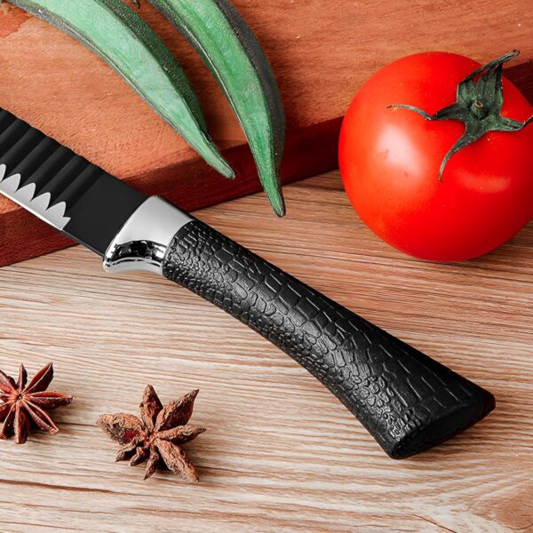Oblivion-Kitchen-Knife-Set-of-6-Stainless-Steel-Meat-Knife-Chefs-Knife-with-Non-Slip-Handle-for-Home-Kitchen-and-Restaurant-with-Chef-Peeler-and-Scissor-Black.jpg Oblivion Kitchen Knife Set of 6 | Stainless Steel Meat Knife, Chef's Knife with Non-Slip Handle for Home, Kitchen and Restaurant with Chef Peeler and Scissor (Black)