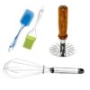 Oblivion Kitchen Tool Combo 4 Pcs – Potato Masher, Hand Oblivion Kitchen Tool Combo 4 Pcs – Potato Masher, Hand Whisk Mixer, Spatula & Pastry Brush, Durable Multi-Function Utensils for Mashing, Whisking & Baking, Easy-to-Use Cooking Essential