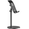 Odilia Tabletop Mobile Stand Holder for Table Portable Tablet Stand with Adjustable Height Cellphone Holder for All Smartphones, iPad, Tablets (Black)