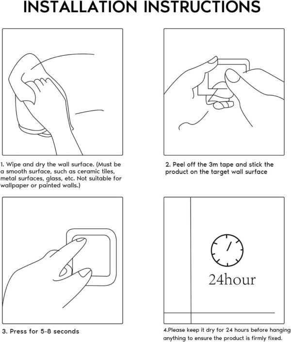 OrganizeMee (Self Adhesive) Napkin & Towel Holder for Hand Basin Towels, Washbasin Bathroom Hanger, Kitchen Sink Napkin Holder Accessories Rack Without Drilling Cloth Hangers (Black)