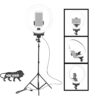 Osaka­® 10" (25.4 cm) Professional LED Ring Light with Tripod Stand for Mobile Phones & Camera, 3 Color Temperature Mode Dimmable Lighting for Photo Shoot YouTube Video Shooting