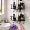 Oslen (Pack of 2 Self-Adhesive Multipurpose Bathroom Rack, Bathroom Shelf Oslen (Pack of 2 Self-Adhesive Multipurpose Bathroom Rack, Bathroom Shelf Organizer, Wall Mounted Shelf,Bathroom Accessories Set for Home,Bathroom Shelves (Black)