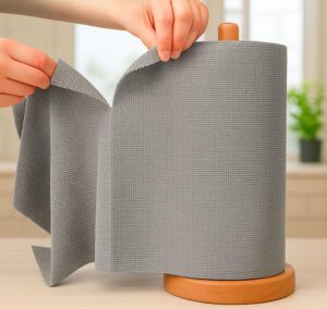 PANCA Microfiber Cleaning Cloth Roll Big Size, 50Pcs, 5000 Times Washable - 20X Cheaper Than Paper Towel Roll - Ultra AbsorbentMicrofiber Cleaning Cloth for Kitchen - Tearable, Reusable (Grey)