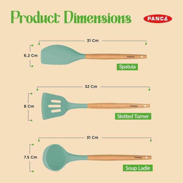 PANCA-Silicone-Non-Stick-Spatula-Set-of-3Non-Stick-Serving-Spoon-Silicone-Spatula-Set-for-Cooking-and-Serving-Kitchen-Tool-GreenSet-of-3-Piece.jpg PANCA Silicone Non Stick Spatula Set of 3,Non Stick Serving Spoon | Silicone Spatula Set for Cooking and Serving | Kitchen Tool (Green,Set of 3 Piece)