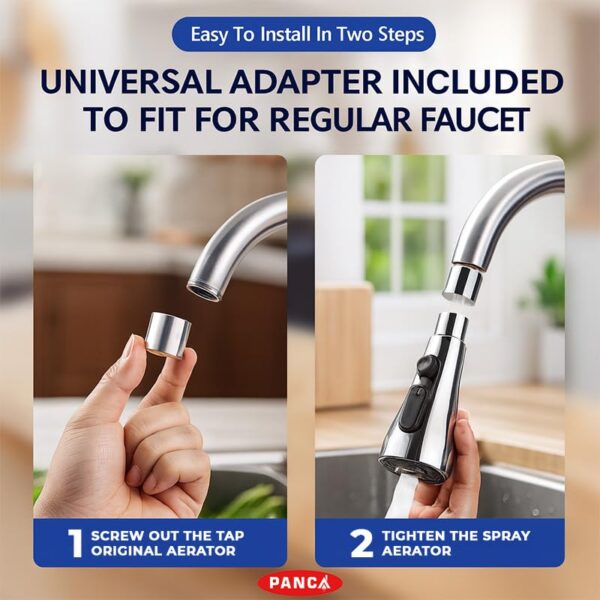 PANCA Tap Extender for Kitchen Sink | 360 Rotating Flexible Faucet Extension with 3 Spray Modes | Kitchen Accessories Items for Home, Wash Basin Tap, Water Tap Filter, Kitchen Tools & Gadgets