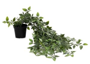 PAPERI Artificial Hanging Plant for Home Decor – Balcony Decoration PAPERI Artificial Hanging Plant for Home Decor – Balcony Decoration Items, Outdoor Garden Decorative Fake Plant, Plastic Vine Leaves with Pot, Long Green Leaf Vines for Living Room, Wall, Window