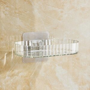 PETRICKENTERPRISE Self Adhesive Soap Holder Stand Self Draining Soap Dish Holder Soap Box for Shower for Bathroom, Kitchen, Bathtub, Wash basins Bathroom Accessories Keep Soap Bars Dry Pack of (2)