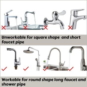 POPFIZZ Stainless Steel Adjusting Multifunctional Over Kitchen Sink Caddy Clamp Faucet Sponge Scrubber Holder Storage Hanging Shelf Draining Bathroom Tap Shampoo Soap Organizer Rack