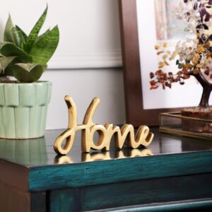 PURESTORY Words Home Sign Decor | Decorative items For Living Room | Home Decor Bedroom | Metal Word Sign Board Centerpiece | Cutout Sign | Decoration For Room, Kitchen-Gold