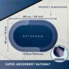 Pack of 2 Bathroom Mats Anti Slip Quick Dry Soft Water Absorbing | Oval Anti-Skid Non-Slip Rubber Doormat for Home, Kitchen & Washroom | (Blue)