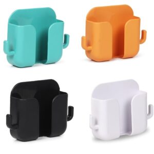 Pack of 4 Wall Mount Phone Holder Mobile Charging Stand Pack of 4 Wall Mount Phone Holder Mobile Charging Stand with 2 Hook Mobie Holder for Bedroom Bathroom Kitchen Shelves Office Table Top