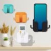Pack of 4 Wall Mount Phone Holder Mobile Charging Stand with 2 Hook Mobie Holder for Bedroom Bathroom Kitchen Shelves Office Table Top
