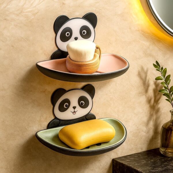Panda Soap Box 2 Pack Soap Holder for Bathroom, Soap Panda Soap Box 2 Pack Soap Holder for Bathroom, Soap Dish, Soap Stand for Bathroom, Soap Holder for Wall, Soap Case for Kitchen, Bathroom Accessories, Kitchen Items, Plastic