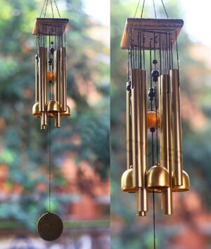 Paradigm Pictures Home Decoration Items Wind Chimes for Home (Golden,Pipe Paradigm Pictures Home Decoration Items Wind Chimes for Home (Golden,Pipe & Hanging Bells)