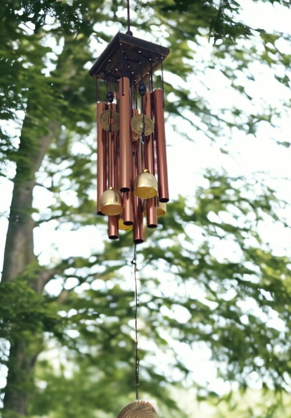 Paradigm Pictures Home Decoration Items Wind Chimes for Home (Golden,Pipe & Hanging Bells)