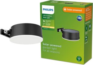 Philips Vyance Solar Wall Light Round – 1.5W Warm White Philips Vyance Solar Wall Light Round – 1.5W Warm White 2700K, IP44 Outdoor LED Wall Lamp for Garden, Balcony & Pathway
