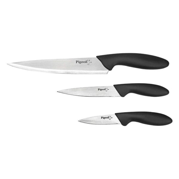 Pigeon by Stovekraft Stainless Steel Kitchen Knives Set, 3-Pieces, Multicolor Pigeon by Stovekraft Stainless Steel Kitchen Knives Set, 3-Pieces, Multicolor