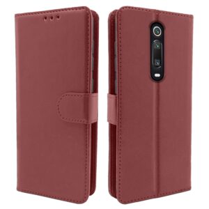 Pikkme Mi Redmi K20 / K20 Pro Flip Case Leather Finish | Inside TPU with Card Pockets | Wallet Stand and Shock Proof | Magnetic Closing | Complete Protection Flip Cover (Brown)