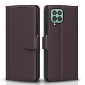 Pikkme Samsung Galaxy M33 5G Flip Cover | PU Leather Finish | 360 Protection | Wallet & Stand | Strong Magnetic Flip Case for Samsung Galaxy M33 5G (Coffee)