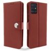 Pikkme Samsung Galaxy M51 Flip Cover| PU Leather Finish | Pikkme Samsung Galaxy M51 Flip Cover| PU Leather Finish | 360 Protection | Wallet & Stand | Strong Magnetic Flip Case for Samsung Galaxy M51 (Brown Button)
