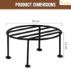 Pivalo Round Plant Stand Galvanised Metal Gamla Support Corner Rack Display Shelf Indoor & Outdoor Flower Pot Holder for Planters Home Garden Balcony Decoration (Pack of 4, Black)
