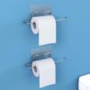 Plantex Self Adhesive Toilet Paper Roll Holder/Toilet Tissue Paper Holder/Toilet Roll Holder for Bathroom Accessories (Chrome - Pack of 2)
