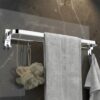 Plantex Stainless Steel Folding Single Towel Rod with Hooks/Towel Holder Plantex Stainless Steel Folding Single Towel Rod with Hooks/Towel Holder for Bathroom/Towel Hanger/Towel Stand/Bathroom Accessories - (24 Inch-Chrome)