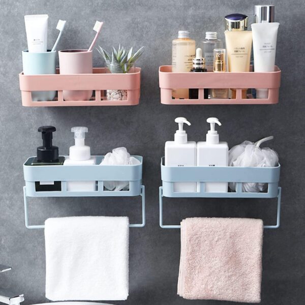 Plastic Bathroom Accessories 1 Pack, Bathroom Organizer, Bathroom Rack, Bathroom Plastic Bathroom Accessories 1 Pack, Bathroom Organizer, Bathroom Rack, Bathroom Shelf for Wall, Bathroom Stand, Self Adhesive Bathroom Shelf, Washroom Accessories, Bathroom Racks and Shelves