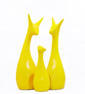 Polyresin Deer Family Showpieces | Home Decor Lucky Deer | Modern showpiece | Decorative Items Living Room | for Home Office Decor Best for Gifting (Set of 3 Deer) CR-805