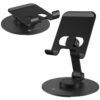 Portronics Mobot 4 Universal Mobile Holding Stand with 360°Rotatable & Portronics Mobot 4 Universal Mobile Holding Stand with 360°Rotatable & Height Adjustable, Foldable & Anti-Skid Design, Stable Metallic Round Base, Mobile Holder for Smartphone, Tablets, Kindles