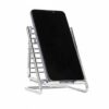 Premium Steel Phone Stand, Mobile Holder Adjustable Desktop Holder, Silver Premium Steel Phone Stand, Mobile Holder Adjustable Desktop Holder, Silver Chrome Finish, Universal Compatibility for Smartphones and Tablets