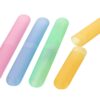 Primelife Plastic 4 Pcs Bathroom Tooth Brush Holder Tube Cap Cover Protect Case Box Toothbrush - Made in India (Cover - Multicolor)