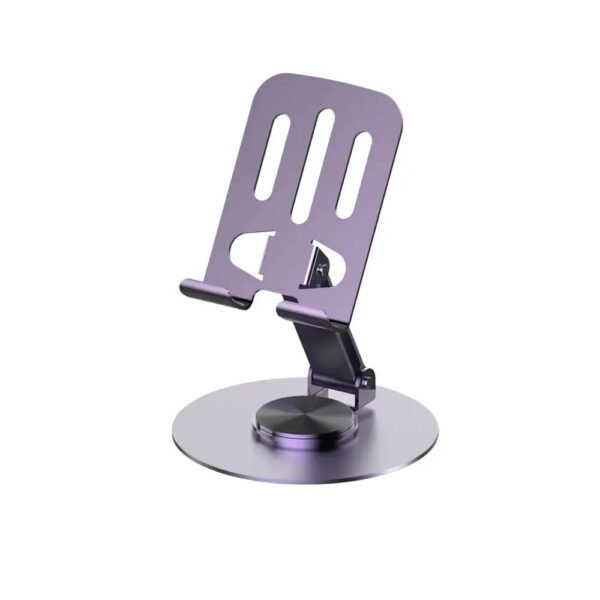 Prolet Aluminium Stand Portable Desktop Phone Stand 360° Rotatable and Prolet Aluminium Stand Portable Desktop Phone Stand 360° Rotatable and Foldable Cell Phone Holder Metal Base for Table & Bed Compatible with All Smartphones & Tablets Desk-Purple