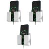 Prolet Wall Mounted Mobile Holder & Storage Case for Remote with Charging Port, Adjustable Viewing Angle, Multi-Purpose Wall Stand for Phones, Tablets & Electronics – White (Pack of 3)