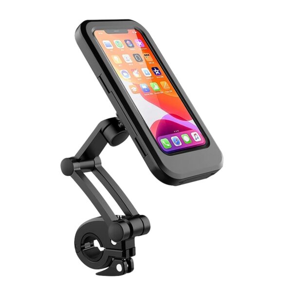 QEVRA Waterproof Mobile Phone Holder Car Bike 360 Degree Rotating Magnetic Mobile Stand Video Shoot Universal Motorcycle Mount Touch-Sensitive Screen (Motorcycle Case Mobile Holder)