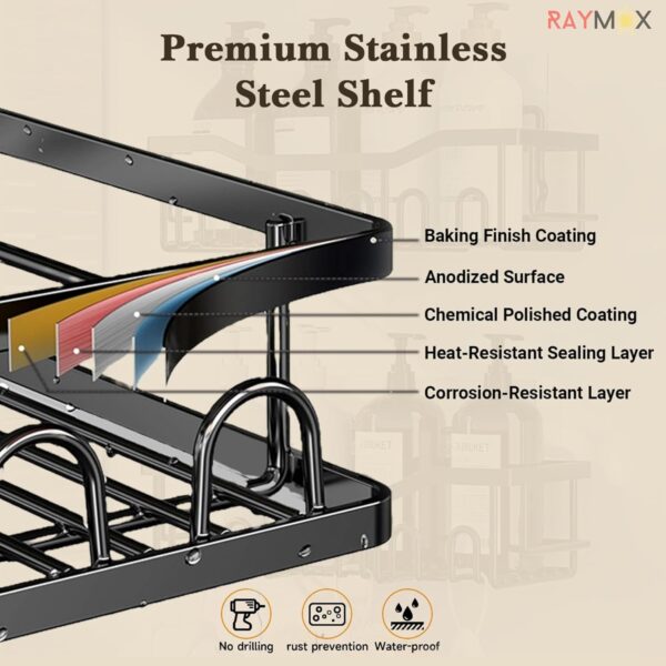 RAYMOX-5-in-1-Self-Adhesive-Shelf-Organizer-ComboMetal-Racks-and-Shelves-for-WallStand-for-Bathroom-Without-DrillSoap-Holder-with-Tooth-Brush-HolderBathroom-Accessories-Black.jpg RAYMOX 5 in 1 Self Adhesive Shelf Organizer Combo/Metal Racks and Shelves for Wall/Stand for Bathroom Without Drill/Soap Holder with Tooth Brush Holder/Bathroom Accessories (Black)