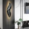 R.K Decor HUB Home Room decore LED Wall Light Sconce lamp Leave Leaf/Feather Mounted Modern Decorative Light Lamp for Living Room,Wall Decoration 2ft (Black)