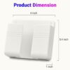 Radha Govind Wall Mounted Smartphone Holder (Pack of 3) | Mobile & Remote Storage Case with Strong Adhesive Strips, Charging Port Design, Viewing Angle, Multi-Purpose Wall Stand for Phones, White
