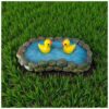 Resin Miniature Pond with 2 Duck Garden Decor, Doll House Resin Miniature Pond with 2 Duck Garden Decor, Doll House Accessories, Miniature Garden Decoration