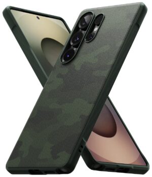 Ringke Onyx Compatible with Samsung Galaxy S25 Ultra Case Cover Rugged Flexible Durable Anti-Slip TPU Protection Shockproof S25 Ultra Back Cover - Camo Green