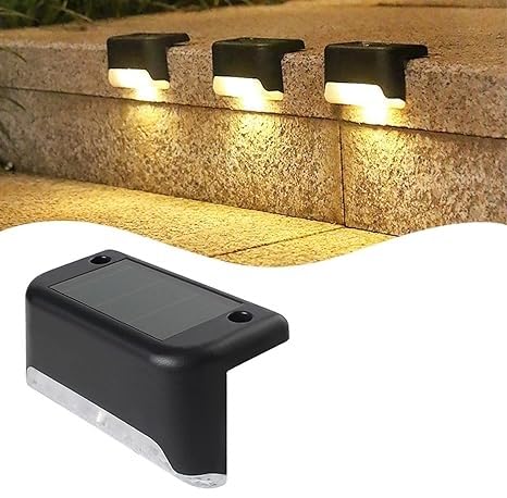 Riveira Solar Lights for Outdoor Garden IP65 Waterproof LED Solar Riveira Solar Lights for Outdoor Garden IP65 Waterproof LED Solar Lamp Warm White for Garden Decoration, Wall Light Fence Light Outdoor for Patio, Garden, Steps and Stairs, Pack of 4