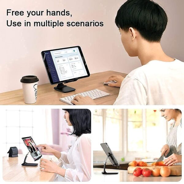 Rotatable-Foldable-Universal-Mobile-Stand-with-Stable-Metallic-Base-Adjustable-Height-Multi-Angle-Holder-for-Smartphones-Tablets-Kindles-iPhone-iPad-Black.jpg Rotatable & Foldable Universal Mobile Stand with Stable Metallic Base Adjustable Height & Multi-Angle Holder for Smartphones Tablets Kindles iPhone iPad (Black)