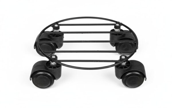 Round Metal Plant Stand with Wheels (Pack of 1) | Round Metal Plant Stand with Wheels (Pack of 1) | Heavy Duty Pot Trolley for Home, Balcony & Garden | Black