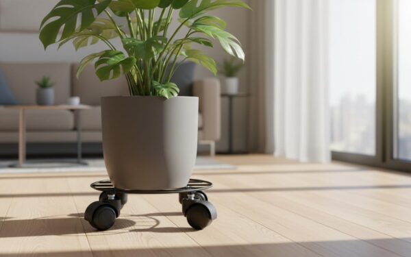 Round-Metal-Plant-Stand-with-Wheels-Pack-of-1-Heavy-Duty-Pot-Trolley-for-Home-Balcony-Garden-Black.jpg Round Metal Plant Stand with Wheels (Pack of 1) | Heavy Duty Pot Trolley for Home, Balcony & Garden | Black