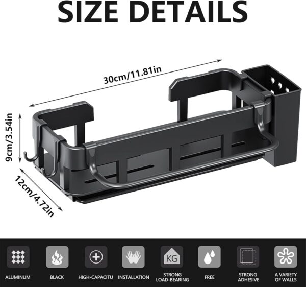 Royal- Pro Bathroom Shelf for Wall Pack of 2 Shelf with Self Adhesive Stickers Washroom Organizer with Accessories Wall Mount Shelves Racks for Bathroom Storage