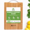 Rusabl Bamboo Wooden Chopping Board with Metal Handle, Multipurpose Cutting Board for Vegetables, Fruits & Cheese, for Kitchen Use, BPA Free, Eco-Friendly, Anti-Microbial (S, 30 x 20 cms)