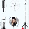 S1 Selfie Light Stick with Tripod Stand, 3 in 1 Multifunctional Design, Rechargable LED Light with Two Brighness Levels for Make up, Selfie, Vlogging & Photo Shoot, Selfie Stick with Bluetooth Remote